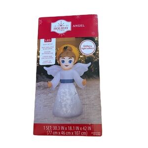 Holiday Time LED Angel with Gold Halo NEW Christmas Inflatable Blow Up